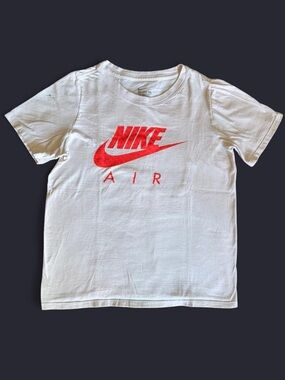 Nike Air Boys Graphic T-Shirt White Red Size M